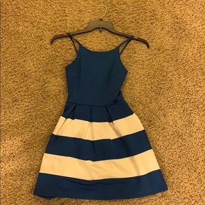 homecoming blue striped dress